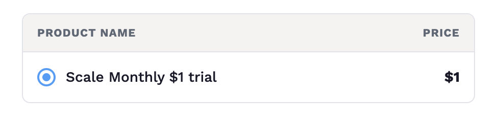 On the product selector